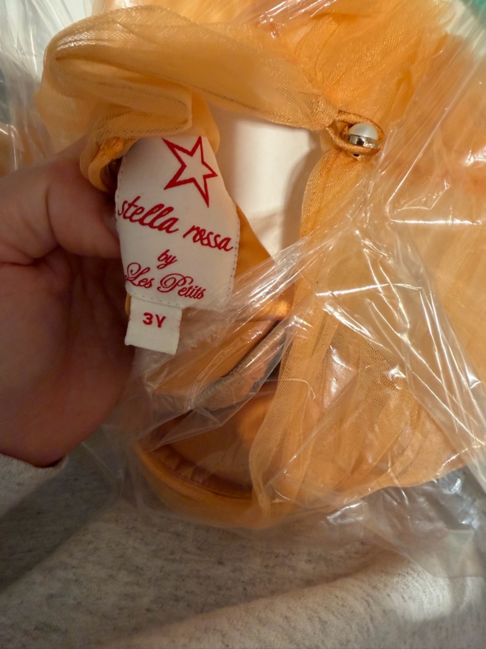 Orange Butterfly Appliqué Tulle Dress - Picture 3 of 3